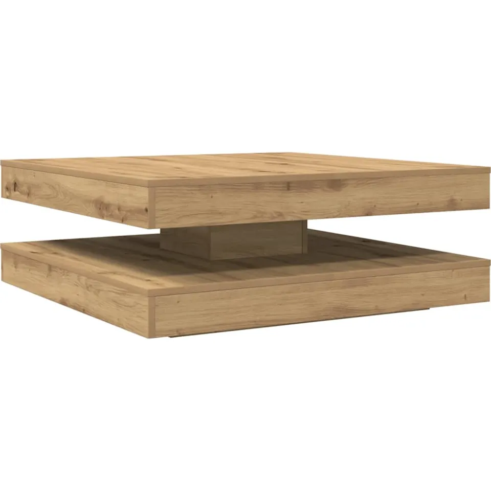 vidaXL Salontafel 360 graden draaibaar 90x90x34,5 cm artisanaal eiken, foto 3
