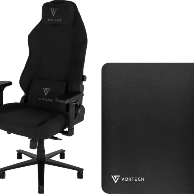 Vortech Prestige Plus Gamestoel Zwart + Vortech Vloermat Zwart