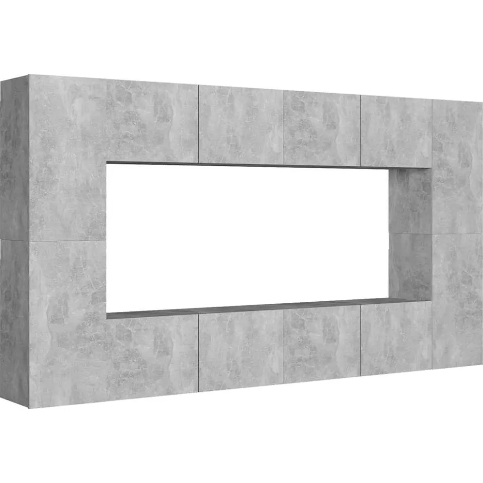 vidaXL 8-delige Tv-meubelset bewerkt hout betongrijs grijs, foto 3