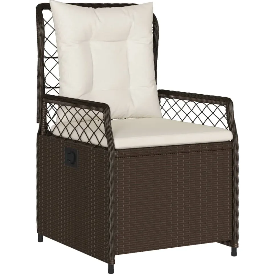 vidaXL 7-delige Tuinset met kussens poly rattan bruin