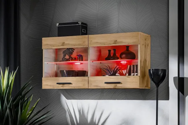 Equivera Vitrinekast met LED Verlichting - Vitrinekast - Vitrinekast met Licht - Vitrine met LED wodan