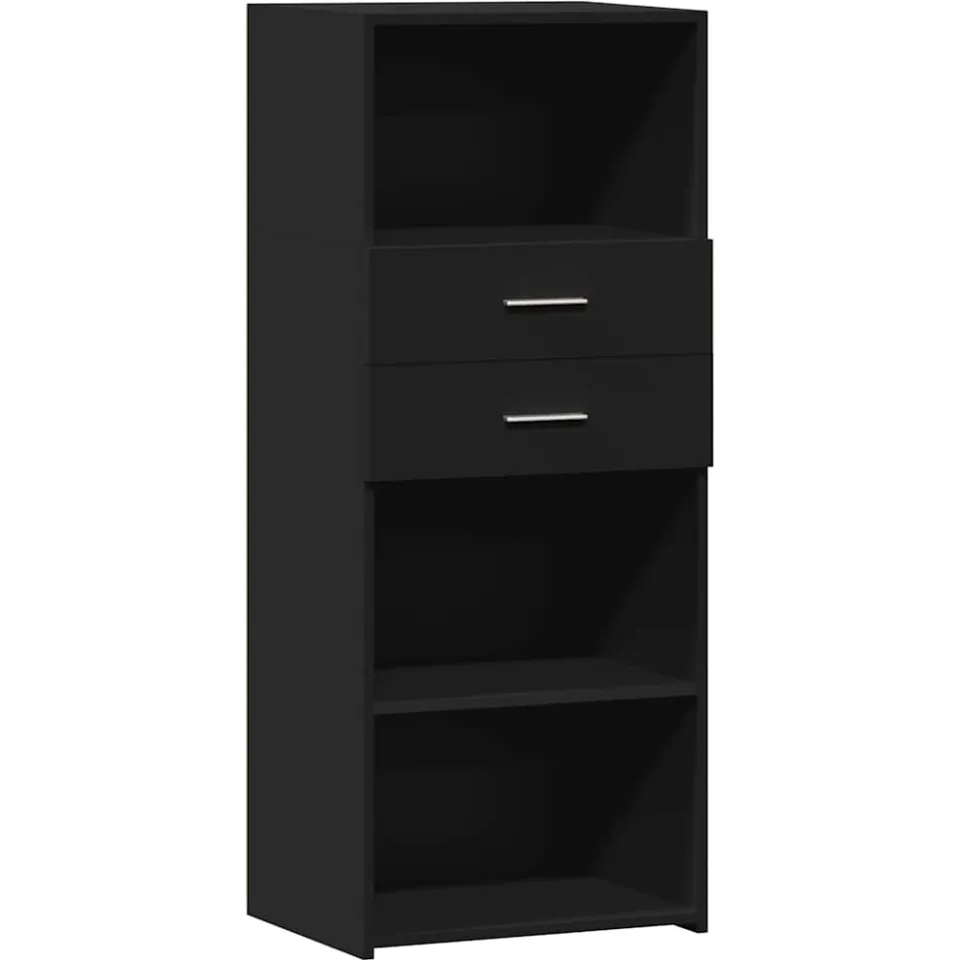 vidaXL Hoge kast 50x42,5x124 cm bewerkt hout zwart, foto 2