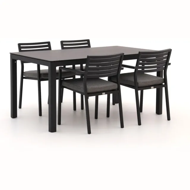Bellagio tuinmeubelen Bellagio Rumo/La Fonte 160cm dining tuinset 5-delig stapelbaar grijs, foto 2