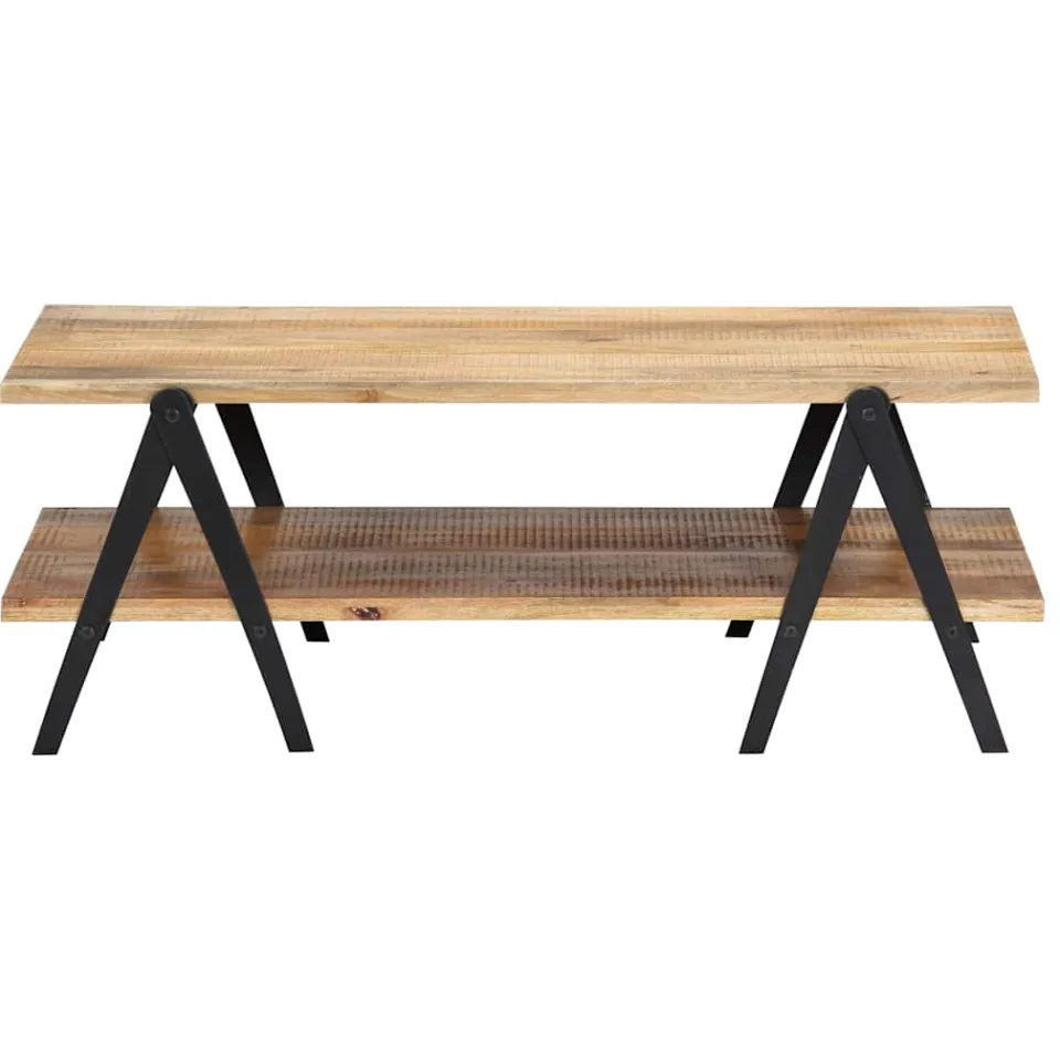 vidaXL Salontafel 115x60x40 cm massief mangohout bruin, foto 3