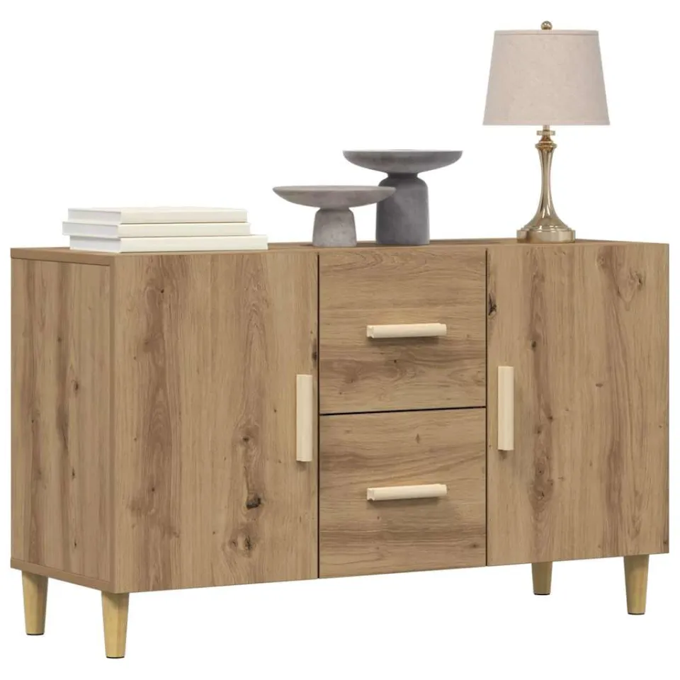 vidaXL Dressoir 100x36x60 cm bewerkt hout artisanaal eikenkleurig, foto 3