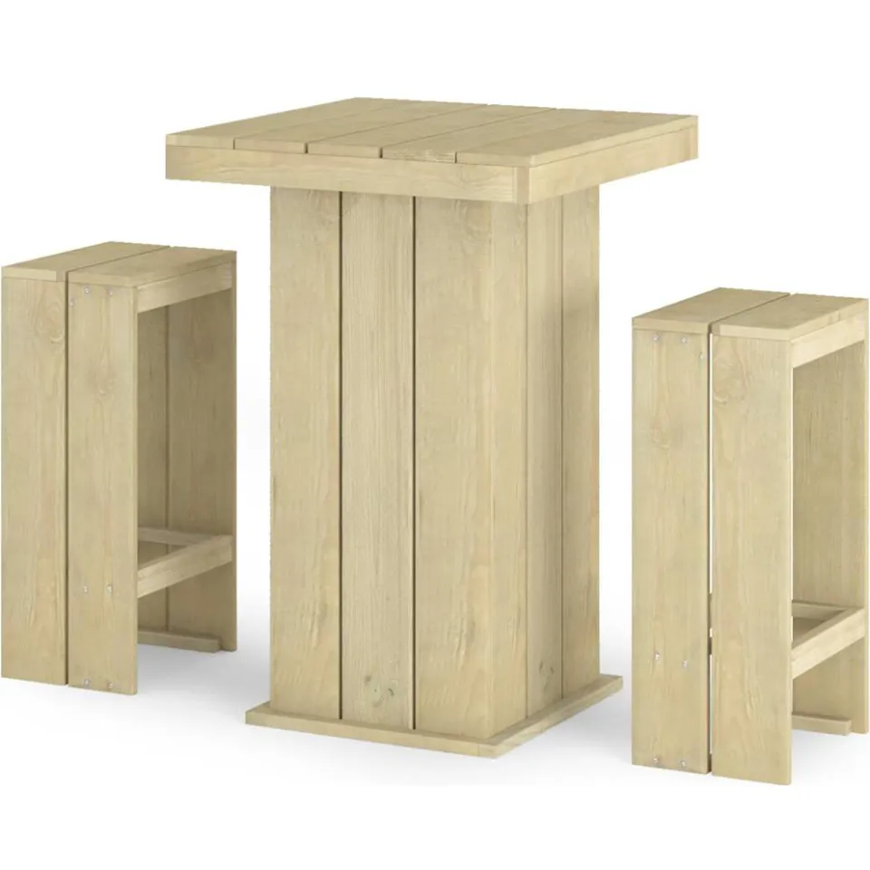 vidaXL 3-delige Tuinbarset geïmpregneerd grenenhout bruin, foto 3