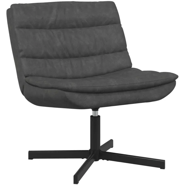 vidaXL Draaistoel Zwart 63 x 75 x 76 cm Antiek PU