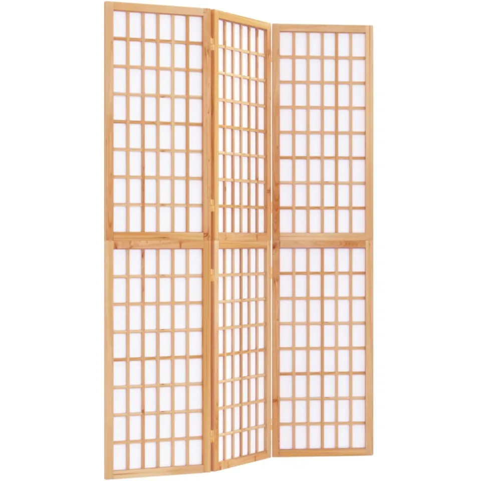 vidaXL Kamerscherm inklapbaar 3 panelen Japanse stijl 120x170 cm bruin, foto 3