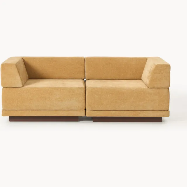Westwing Collection Modulaire bank Colin (2-zits) Bruin, Geel
