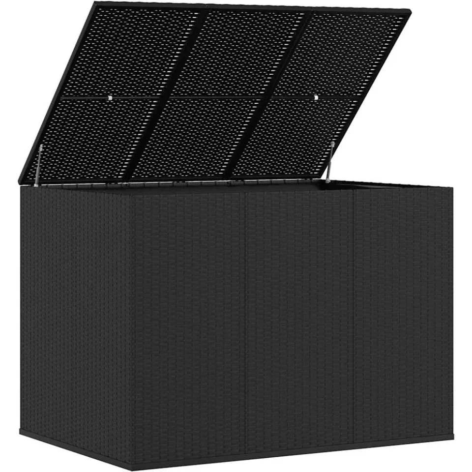 vidaXL Tuinbox 145x100x103 cm polyetheen rattan zwart, foto 4