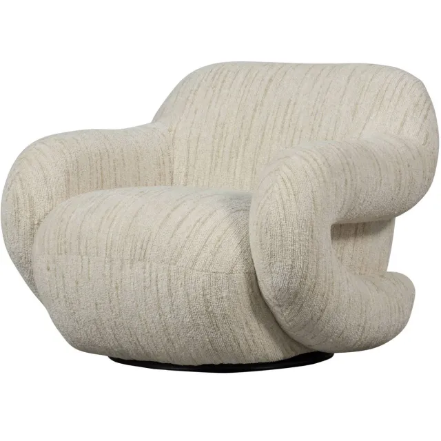 WOOOD Folke Fauteuil - Chenille - Oudroze Melange - 70x88x88 natural melange