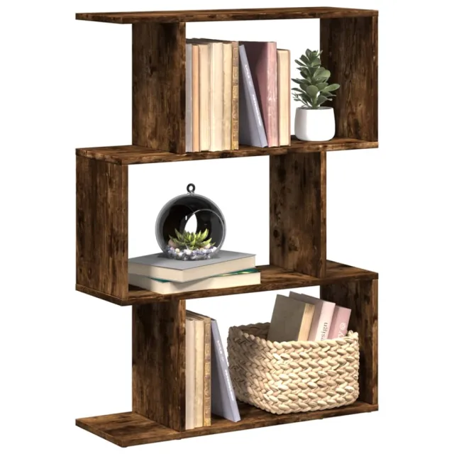 vidaXL Kamerscherm / boekenkast 3-laags 70x24x97 cm hout gerookt eik Bruin