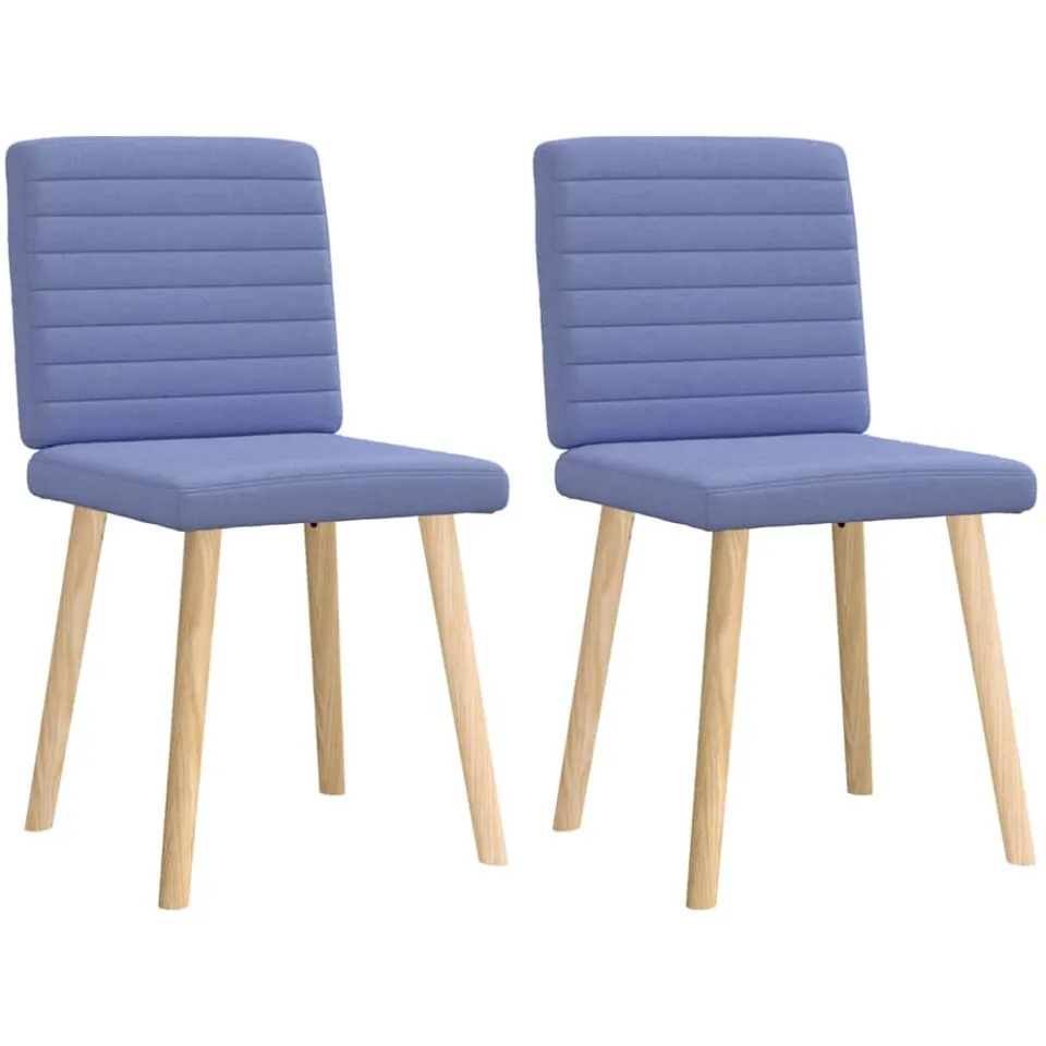 vidaXL Eetkamerstoelen 2 st stof jeansblauw blauw, foto 3