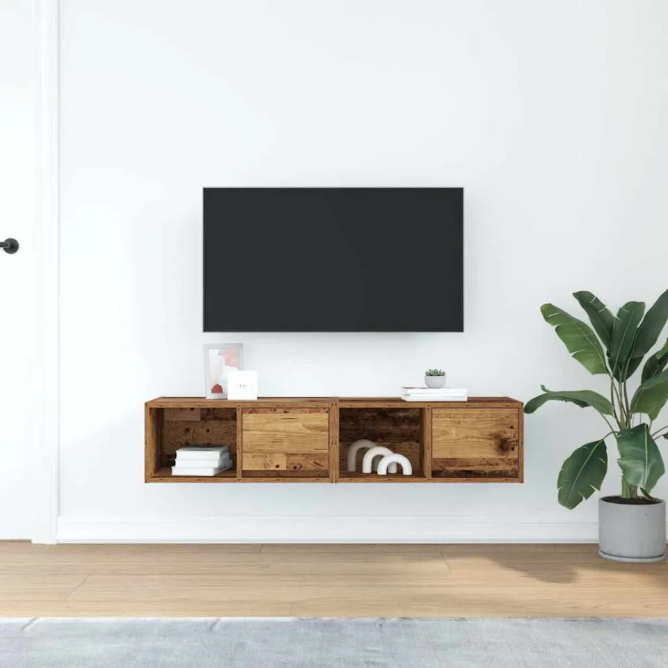 vidaXL Tv-meubels 2 st 60x31x25,5 cm bewerkt hout oud houtkleurig bruin, foto 3