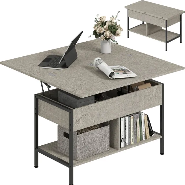 Homcom Salontafel - Spaanplaat - 98x49x55cm - Grijs
