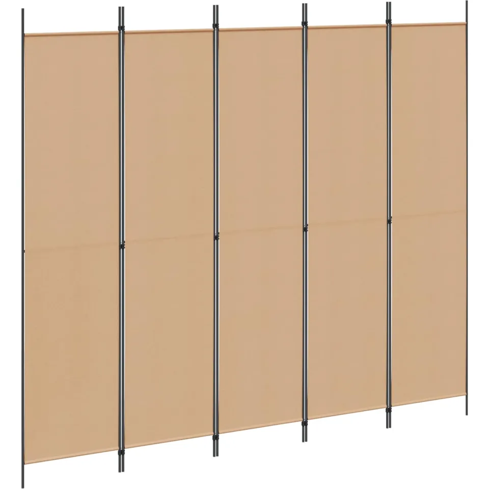 vidaXL 5-Panel Room Divider Beige 250 x 220 cm Stof, foto 3