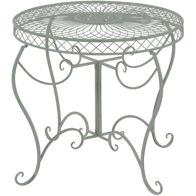 CLP Sheela - ronde tuintafel - Ø 76 cm - metaal - antiek/groen