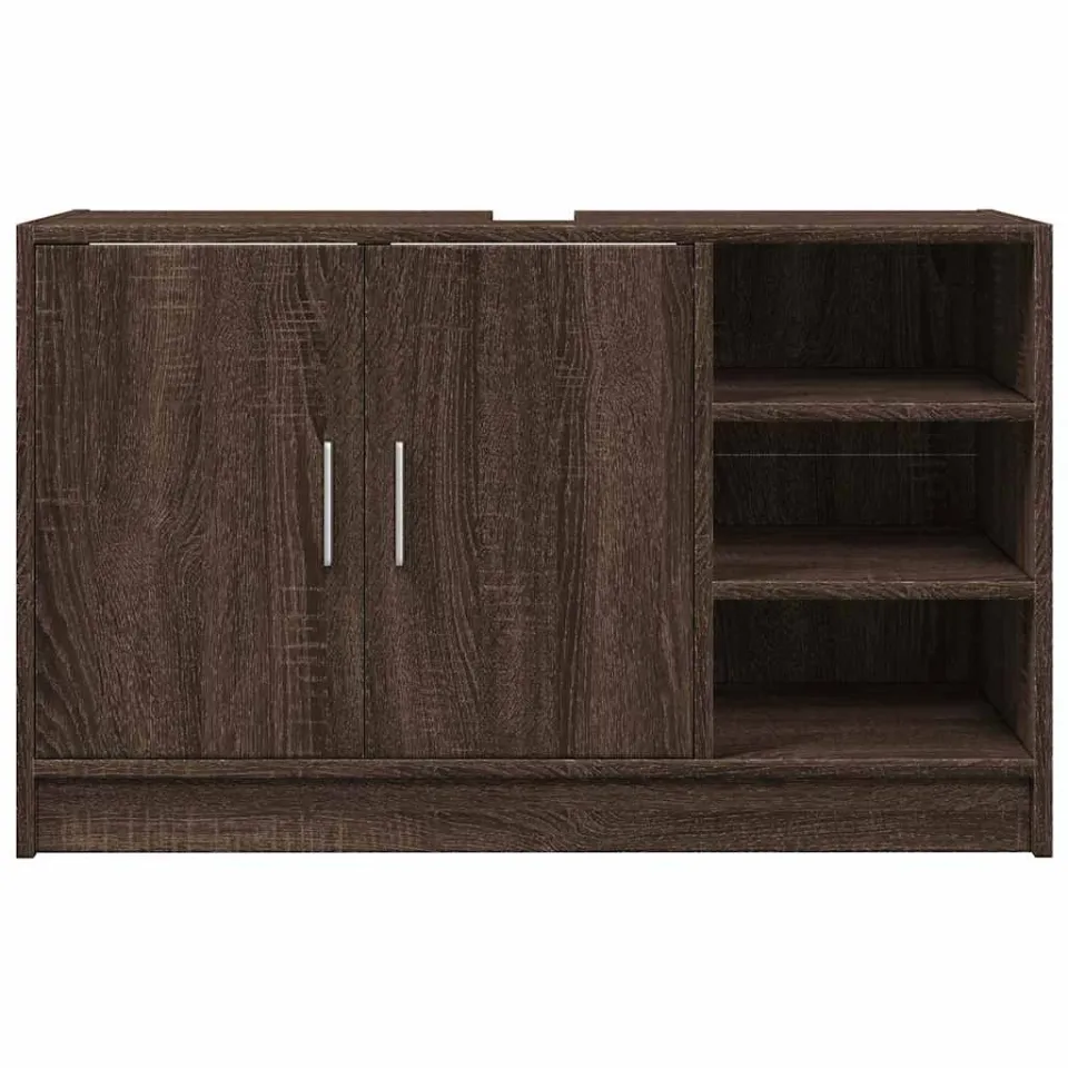 vidaXL Wastafelkast 90x29x55 cm bewerkt hout bruin eikenkleurig