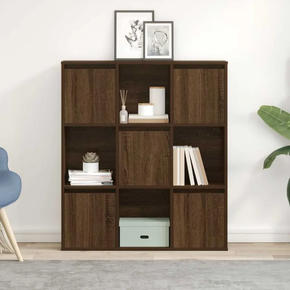 vidaXL Boekenkast 89x24x101,5 cm bewerkt hout bruin eikenkleurig, foto 2
