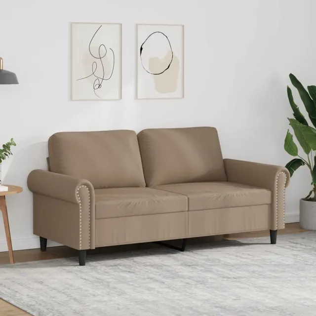 vidaXL Tweezitsbank 140 cm kunstleer cappuccinokleurig bruin