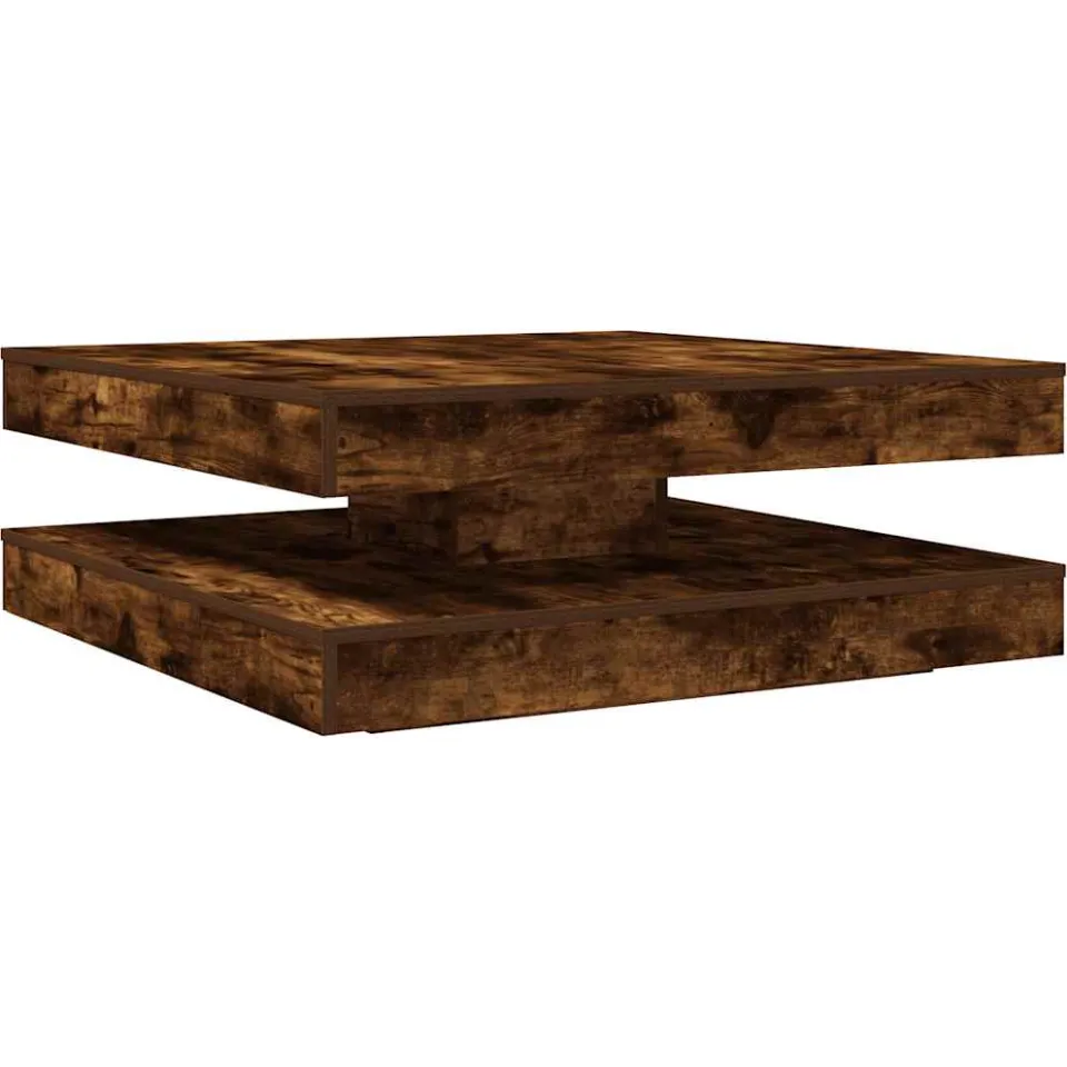 vidaXL Salontafel 360 graden draaibaar 90x90x34,5 cm gerookt eiken, foto 3