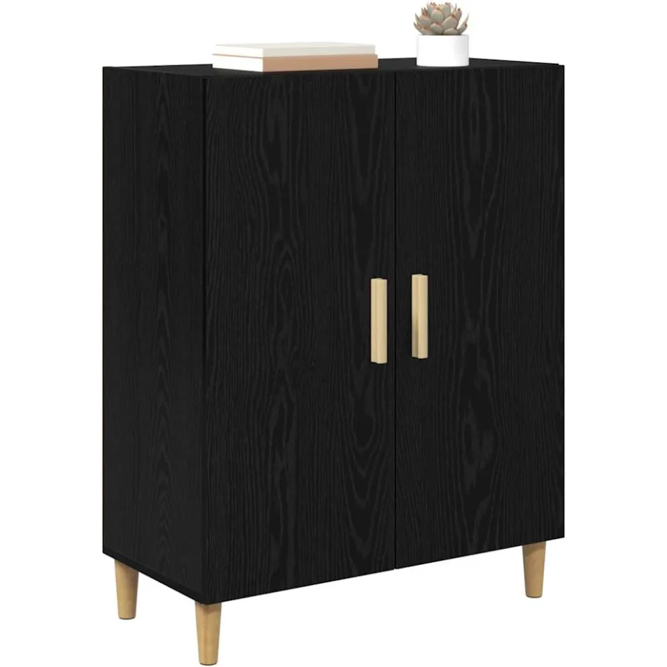 vidaXL Dressoir Zwart eiken 69,5 x 34 x 90 cm Bewerkt hout