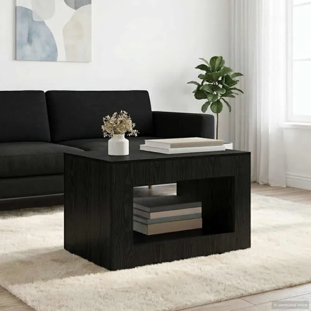 vidaXL Coffee Table Zwart eiken 80.5 x 50 x 50 cm Bewerkt hout, foto 2