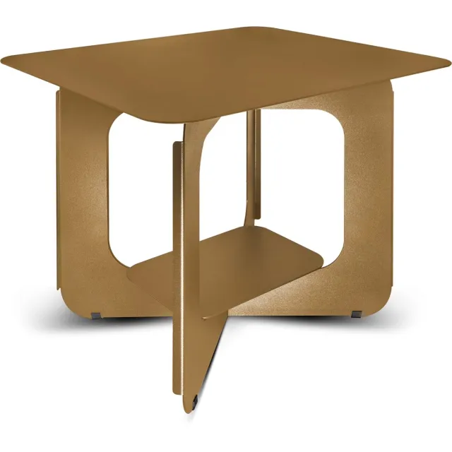 Gorillz Grado Bijzettafel - 60 x 50 cm - Koffietafel - Industrieel - Nachtkast - Staal - Goud - Gold