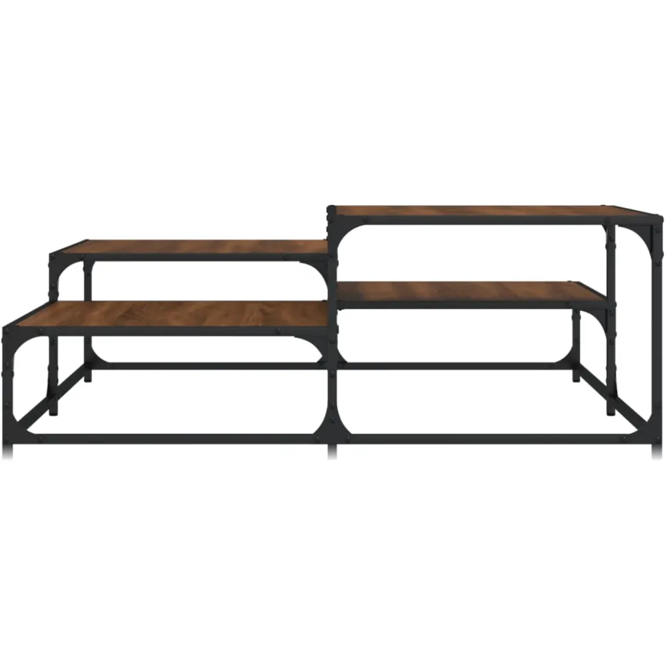 vidaXL Salontafel 107x107x40 cm bewerkt hout bruin eikenkleur, foto 3