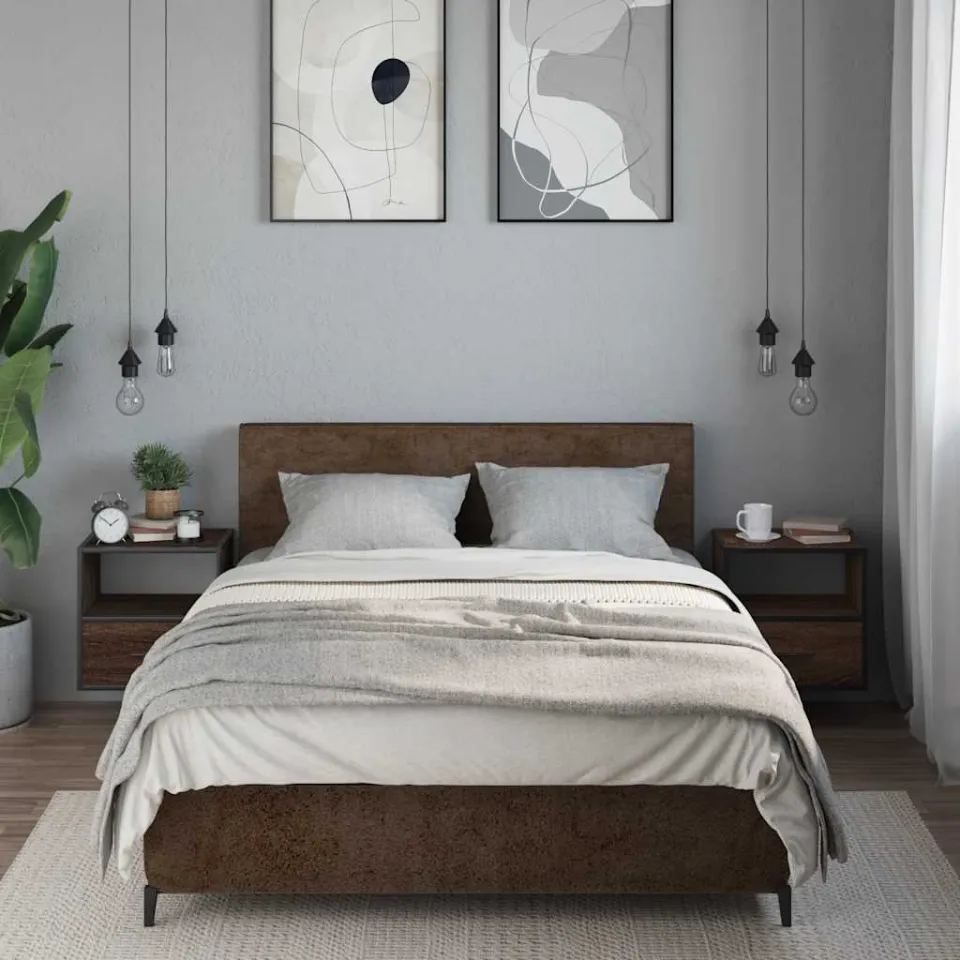 vidaXL Nachtkastjes 2st wandgemonteerd 40x31x39,5cm bruin eikenkleurig, foto 3