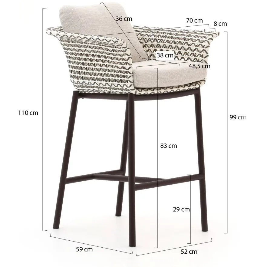 Zavelli Cuore ø 120cm barset 5-delig Taupe