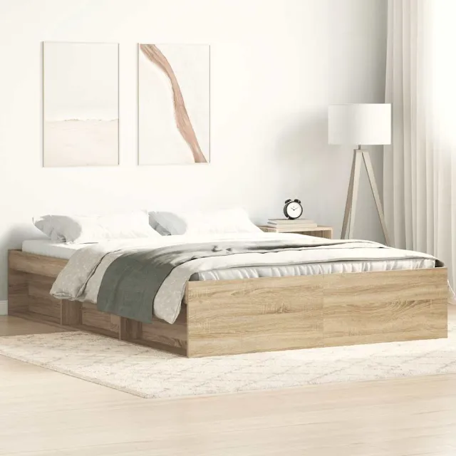 vidaXL Bedframe sonoma eikenkleurig 150x200 cm King Size Bruin