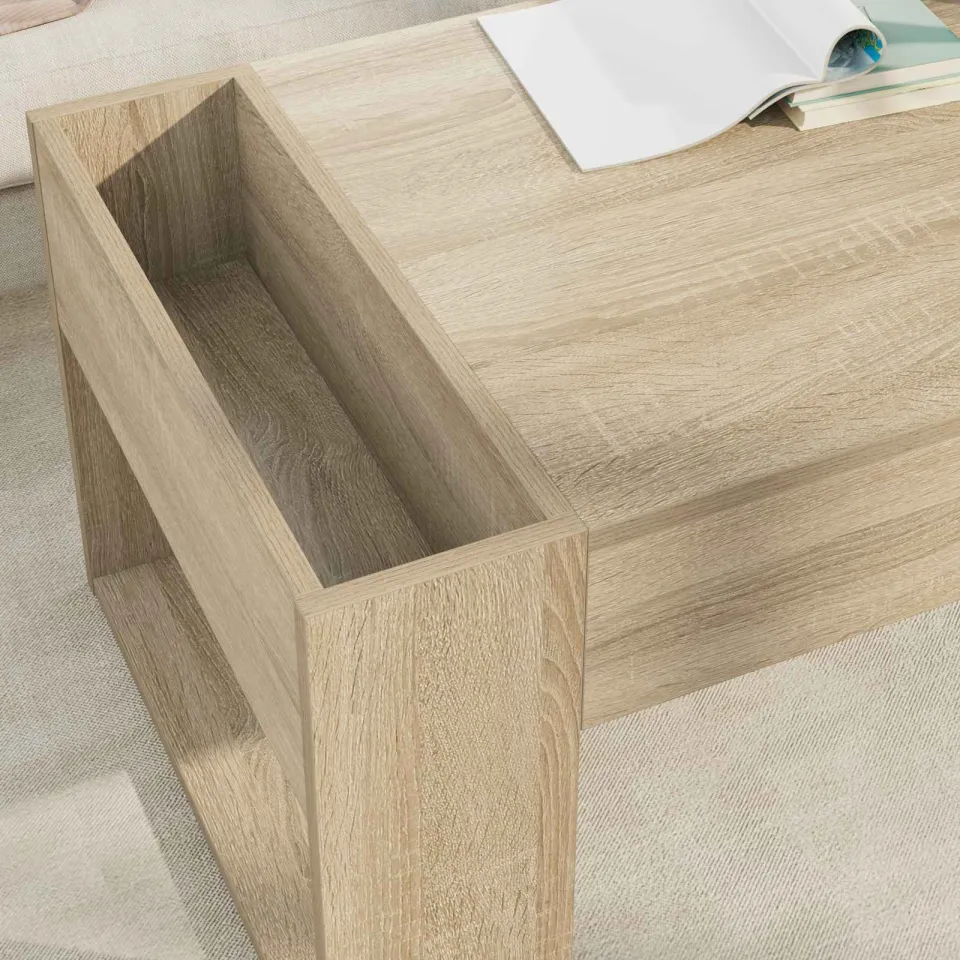 vidaXL Salontafel Sonoma Eiken 110 x 50 x 41 cm Bewerkt hout, foto 4
