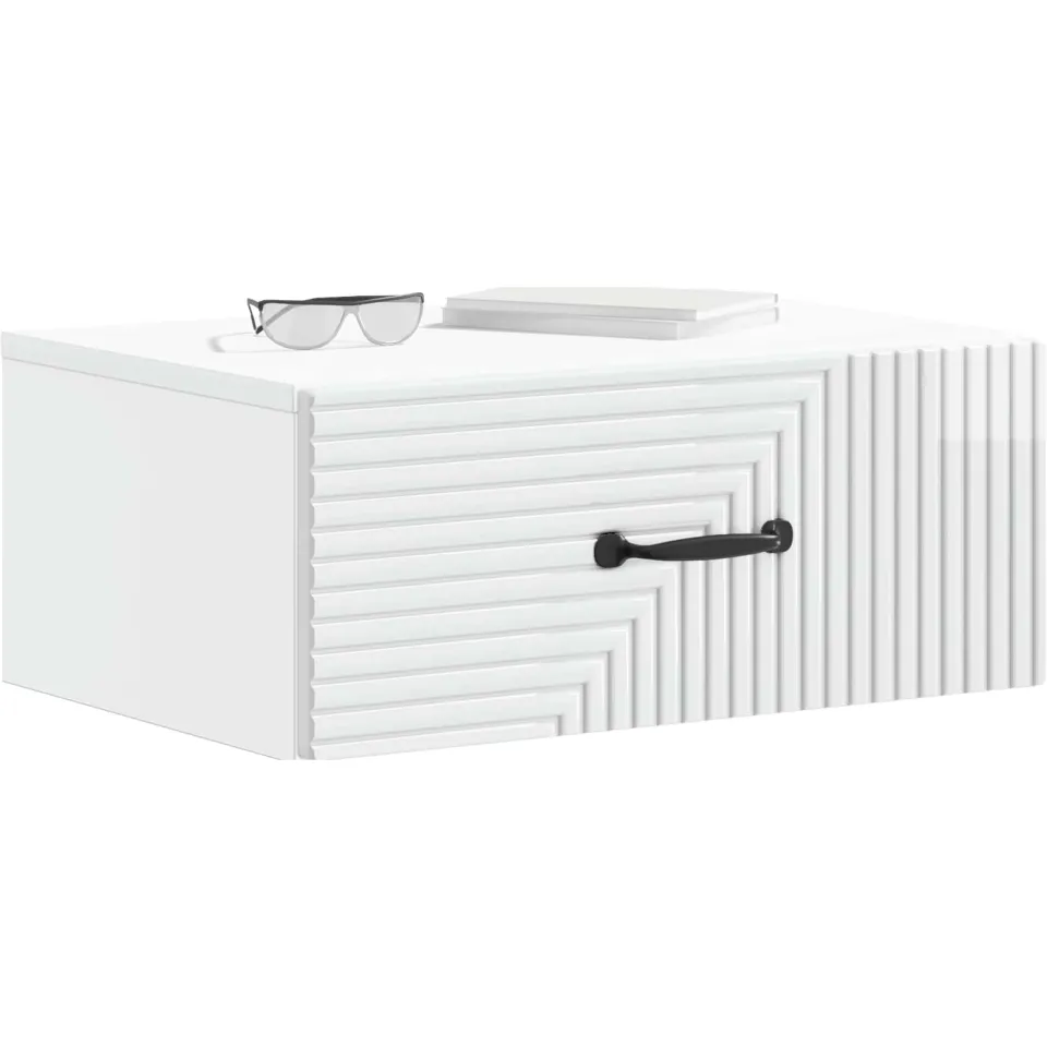 vidaXL Wandbeugel Bedkast 2 st Hoogglans Wit 49 x 34,5 x 20 cm