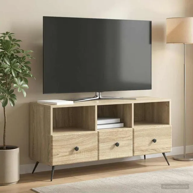 vidaXL TV-kast met lade Sonoma Eiken 102 x 34,5 x 50 cm Bewerkt hout, foto 2