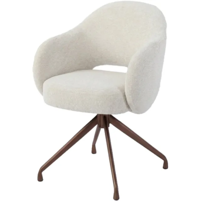 Meubelplaats Tower Living eetkamerstoel Porto draaibaar Anodic - Toro 25 cream