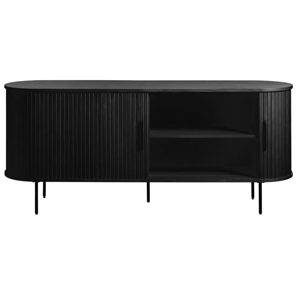 Olivine Lenn houten dressoir zwart eiken - 180 x 45 cm, foto 4