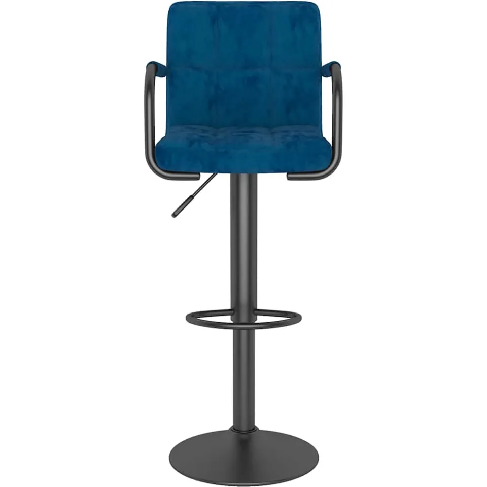 vidaXL Barkruk fluweel blauw