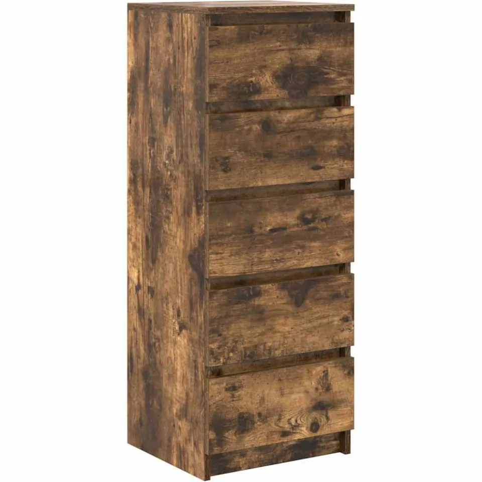 vidaXL Dressoir met lades 37,5x35x99 cm spaanplaat gerookt eikenhout Bruin