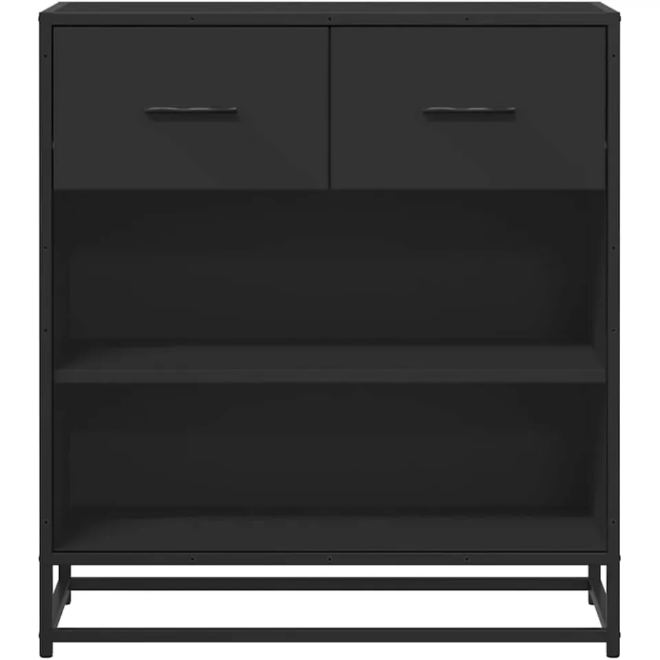 vidaXL Dressoir 68x35x76 cm bewerkt hout zwart, foto 4