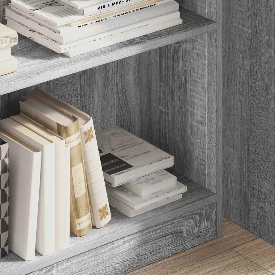 vidaXL Boekenkast 80x24x109 cm bewerkt hout grijs sonoma eikenkleurig, foto 4