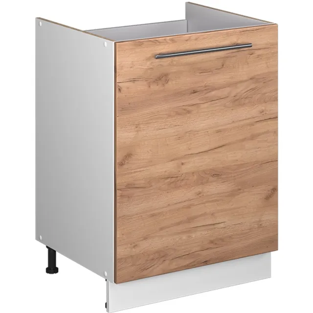 Vicco Wastafelkast Fame-Line, Goudkleurig Eiken/Wit, 60 cm