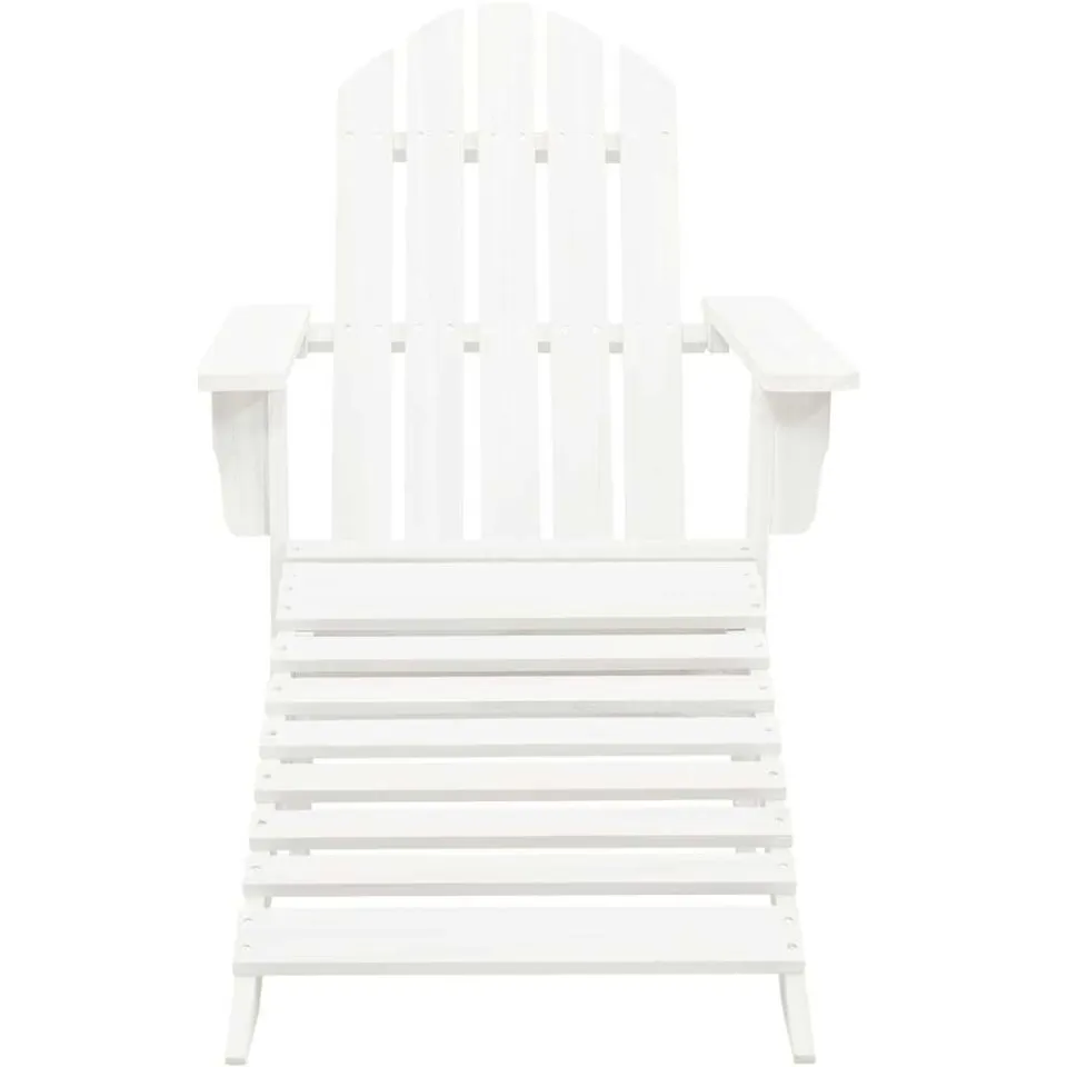 vidaXL Tuinstoel Adirondack met voetenbank tafel massief vurenhout wit, foto 4