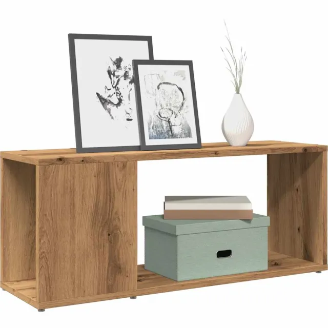 vidaXL Tv-meubel 80x24x32cm bewerkt hout artisanaal eikenkleur Bruin