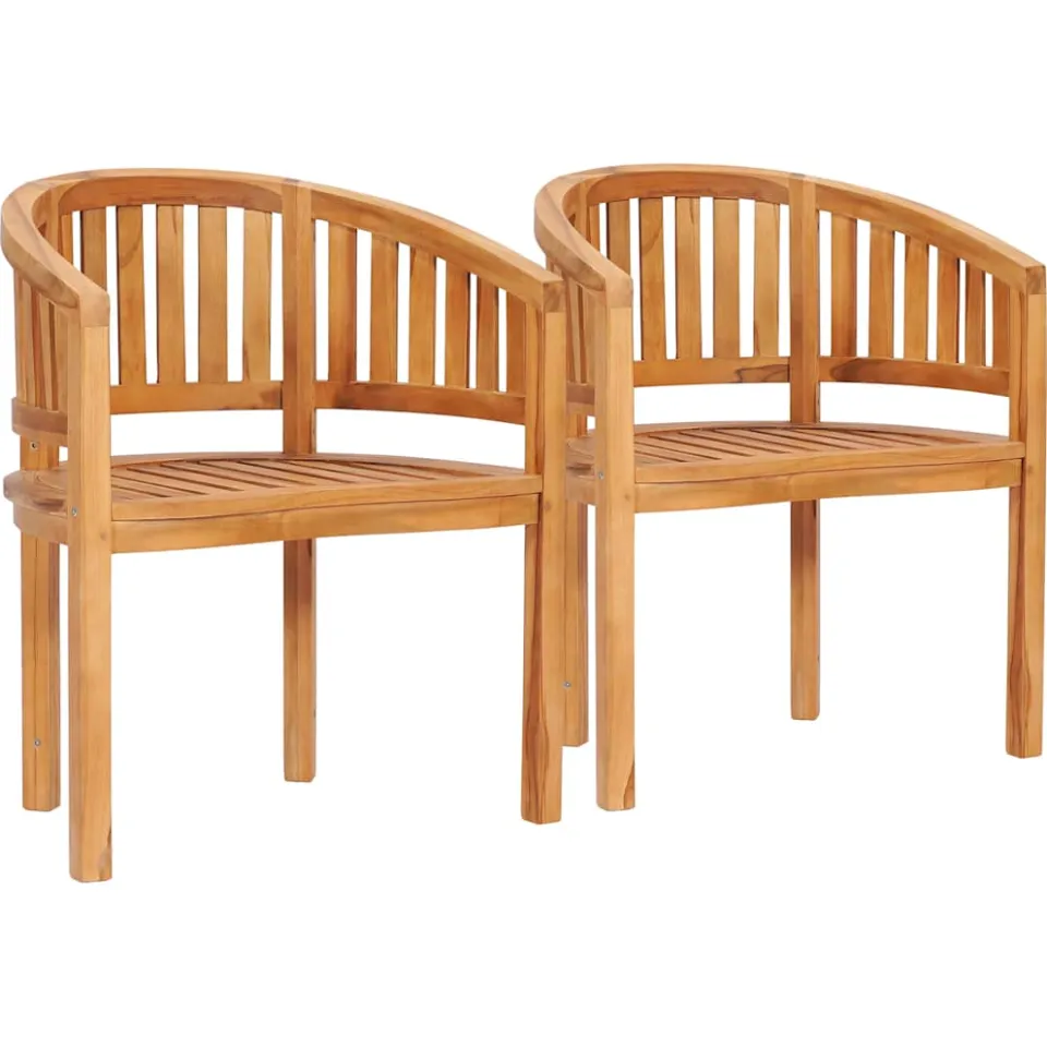 vidaXL 4-delige Loungeset banaanvormig massief teakhout bruin, foto 3