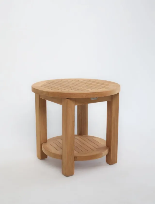 teakea Ronde salontafel teak Ø60 cm - met onderblad Bruin