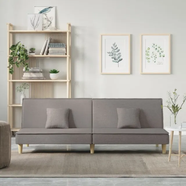 vidaXL Slaapbank stof taupe