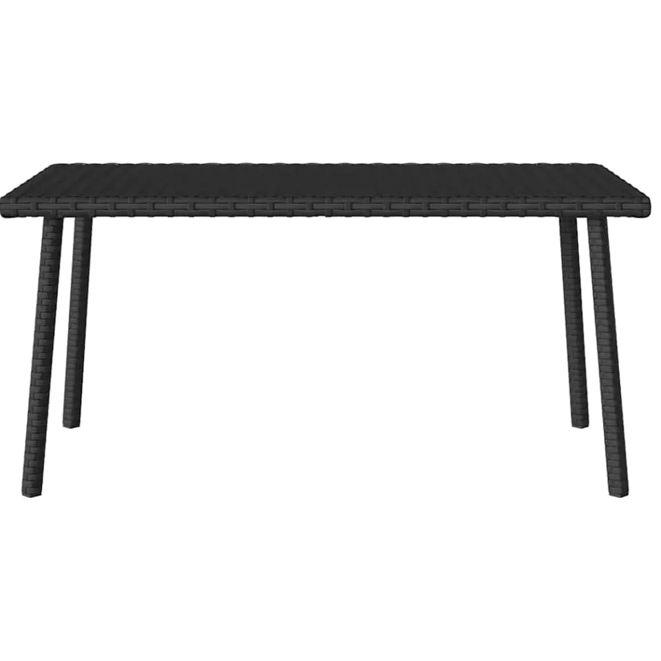 vidaXL Tuin salontafel rechthoekig 80x40x37 cm poly rattan zwart, foto 4