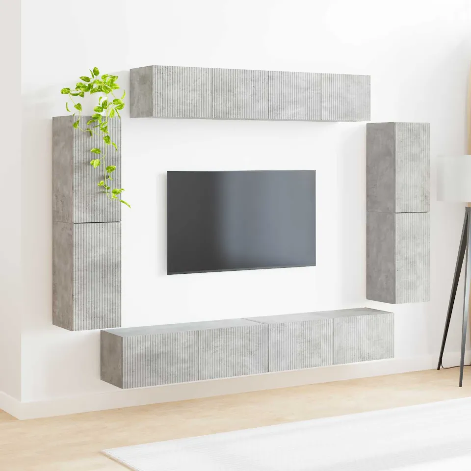 vidaXL TV-kast 8 st 98 x 31 x 29,5 cm Beton Grijs, foto 4