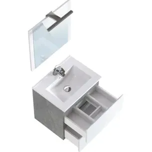 T-bath Badmeubelset Milenio 60cm Wit/cement Glanzend, foto 4